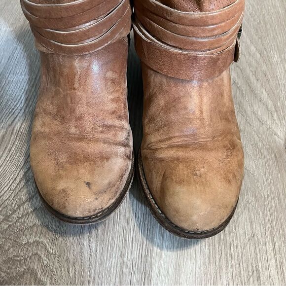 Women's Cuoio Vero Camel Brown Leather Short Boots Booties - Picture 4 of 13